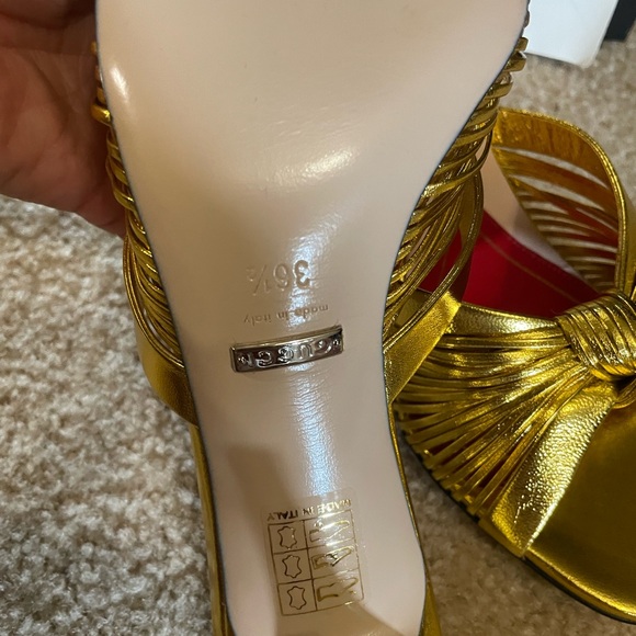New! Gucci gold Crawford sandal slides - 6.5 - Picture 5 of 6